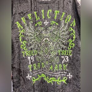 Affliction Charcoal and Neon Tee